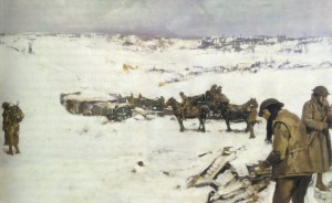 Mametz, Western Front, a winter scene by Frank Crozier.  Via Wikipedia.