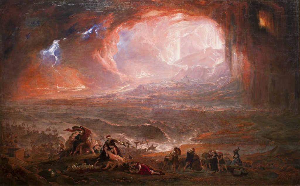 Restored version of John Martin's Destruction of Pompeii and Herculaneum. Via Wikipedia.