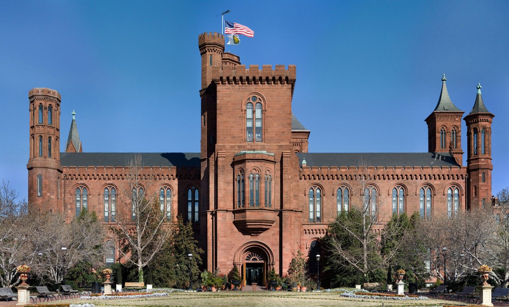 The "Castle" (1847), the Institution's first building and still its headquarters. Via Wikipedia.