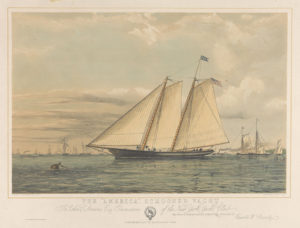 The America, schooner yacht. To John C Stevens, esq Commodore of the New York Yacht Club. Via Wikipedia