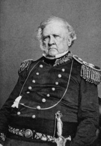 This picture of Lieut. Gen. Winfield Scott was made at West Point, N.Y., June 10, 1862. The subscribers claim that, for correctness of portraiture, finish and detail, it is pre-eminently the best portrait of the Great American Military Chieftain. Via Wikipedia.